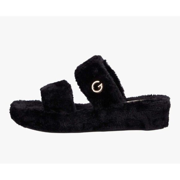 NEW! Women's GBG Los Angeles Lennly Casual Faux Fur Slipper Sandal Slides, 7.5M - Picture 2 of 12
